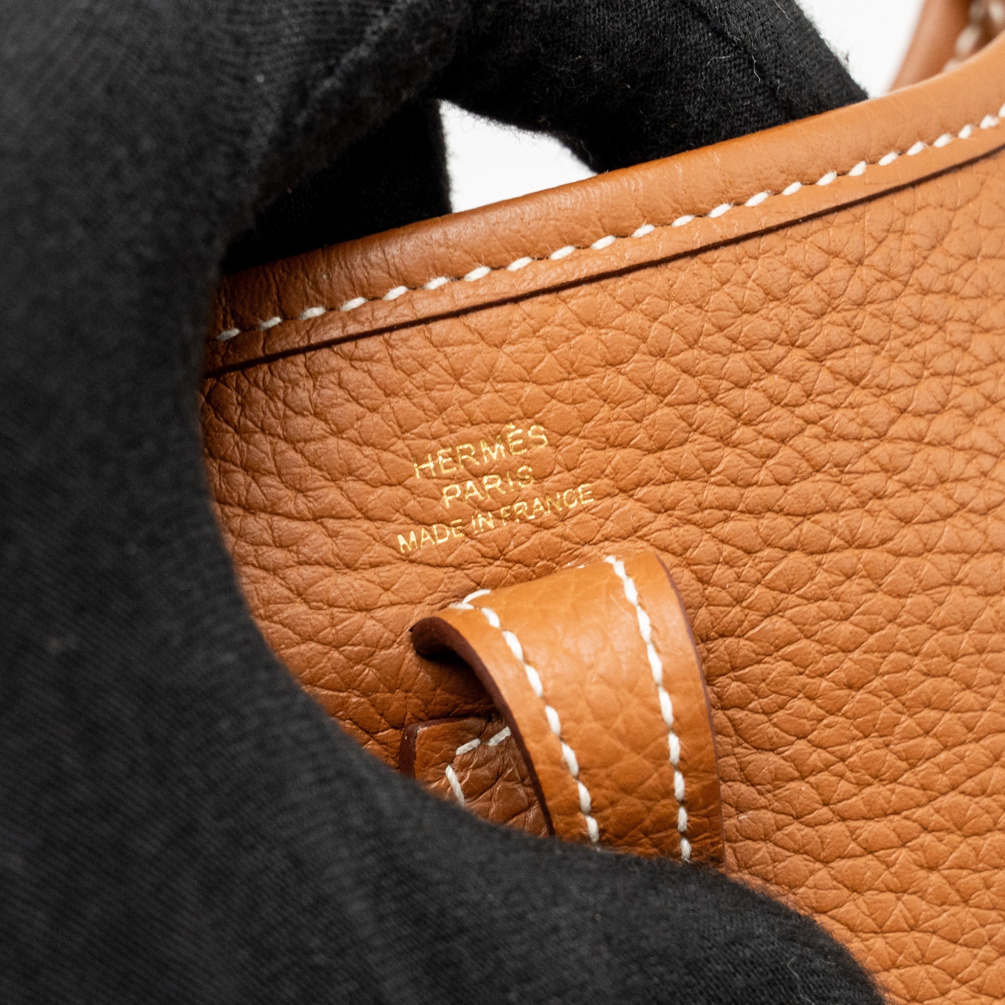 HERMES MINI EVELYN CLEMENCE GOLD GHW