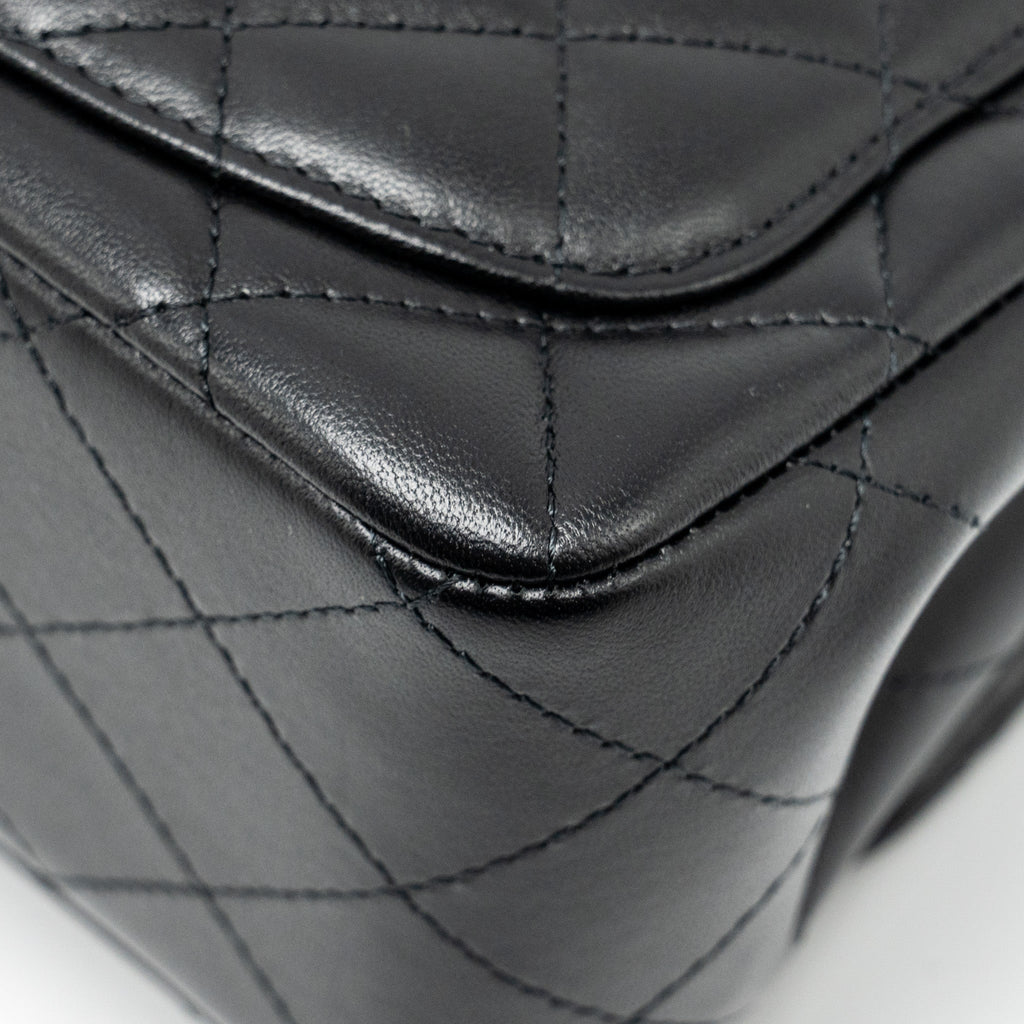 CHANEL MINI SQUARE FLAP BAG LAMBSKIN BLACK SHW (MICROCHIP)