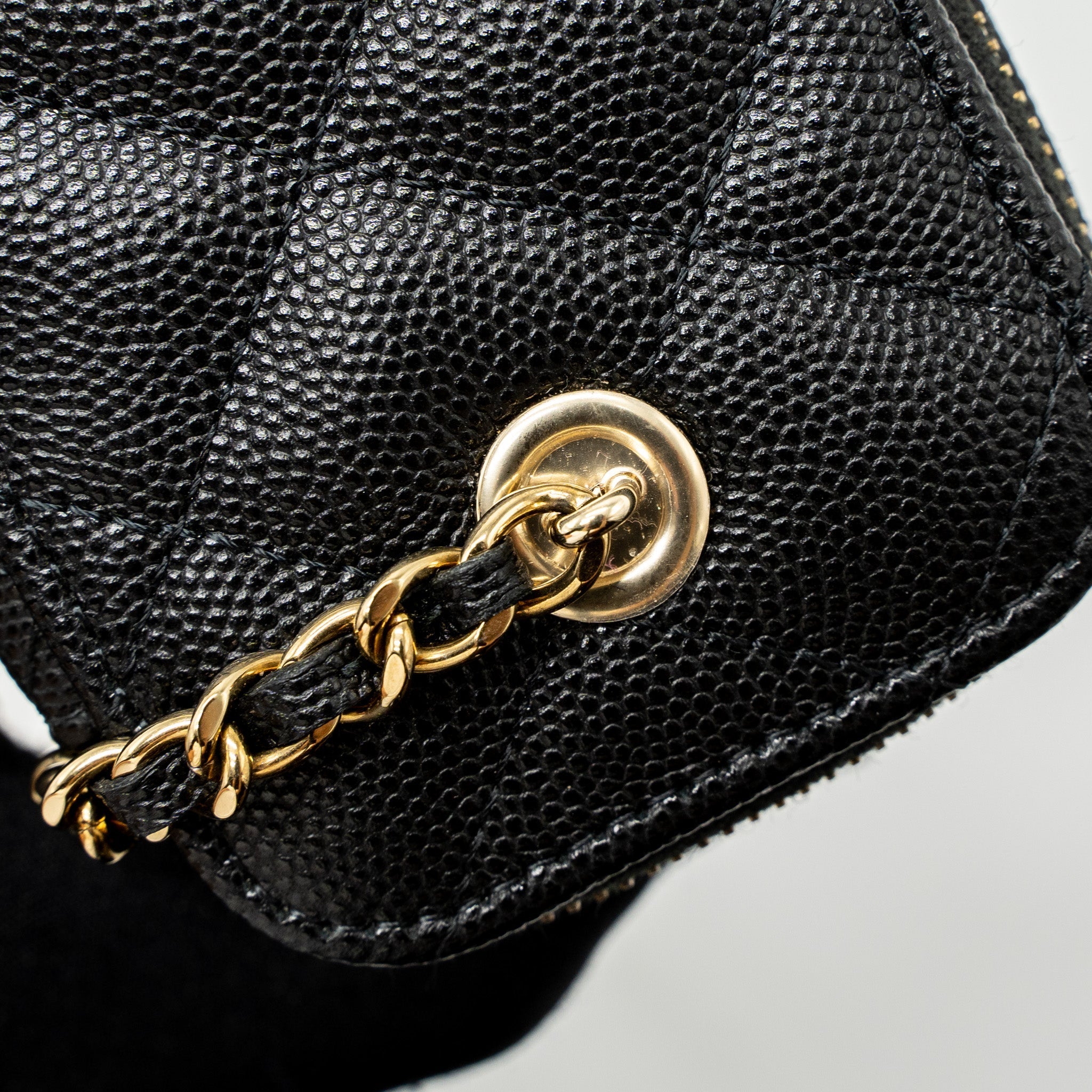 CHANEL MINI VANITY WITH CHAIN CAVIAR BLACK LGHW (MICROCHIP)