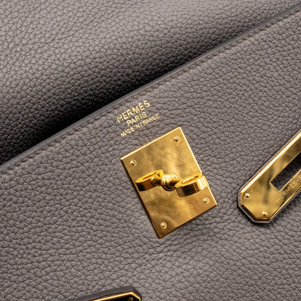 HERMES KELLY 32 TOGO 8F GRIS ETAIN GHW