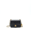 CHANEL 22C PEARL CRUSH MINI SQUARE FLAP BAG LAMBSKIN BLACK GHW (MICROCHIP)