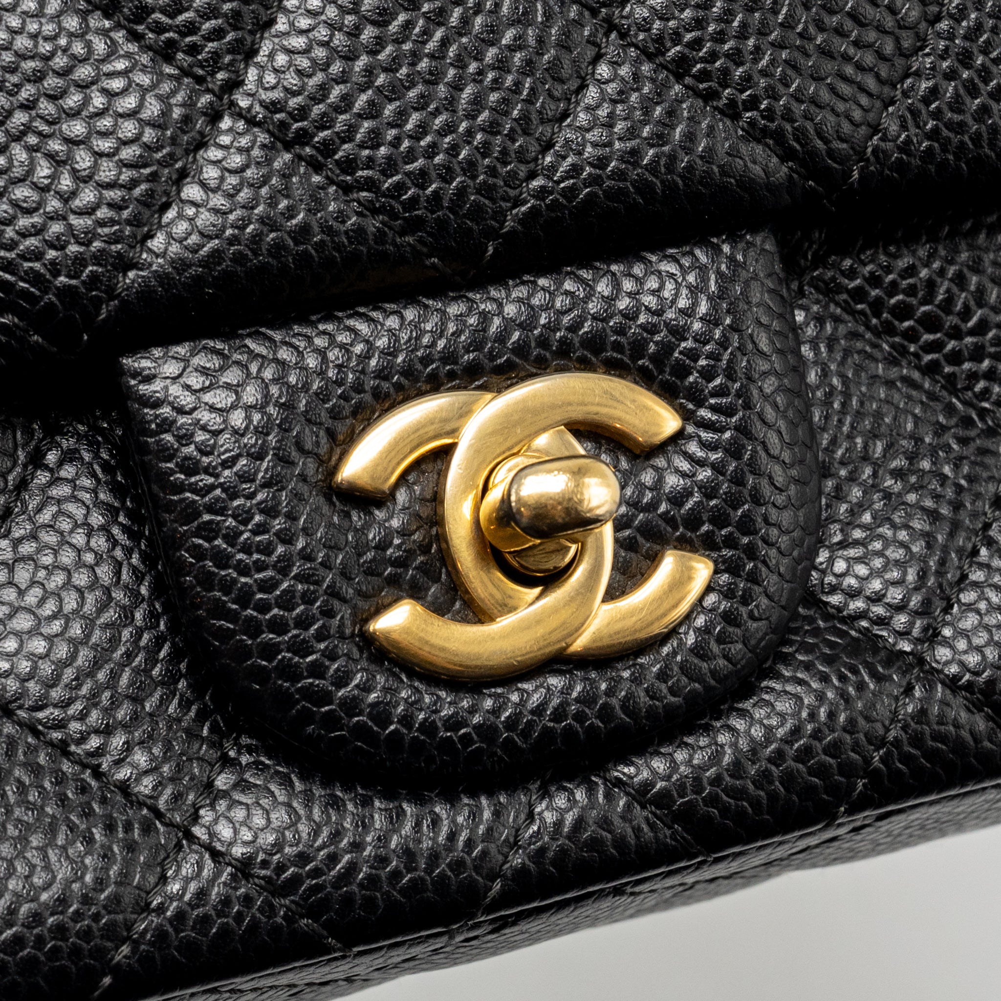 CHANEL MINI RECTANGULAR FLAP BAG CAVIAR BLACK GHW