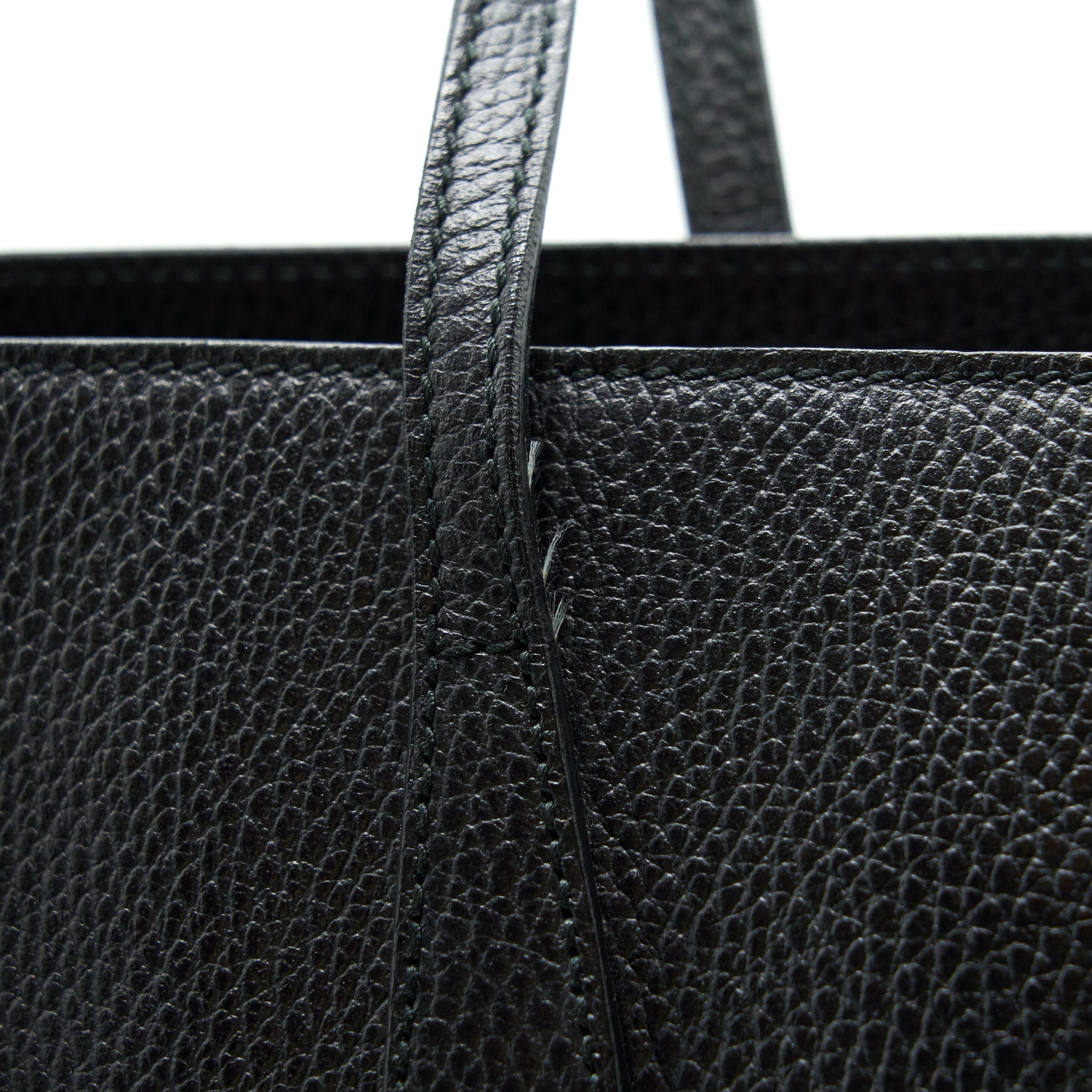 GUCCI GRAINED CALFSKIN TOTE BAG BLACK WITH LONG STRAP