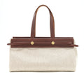 HERMES VINTAGE CANVAS SHOULDER BAG GHW WITH EXCHANGE POCKET