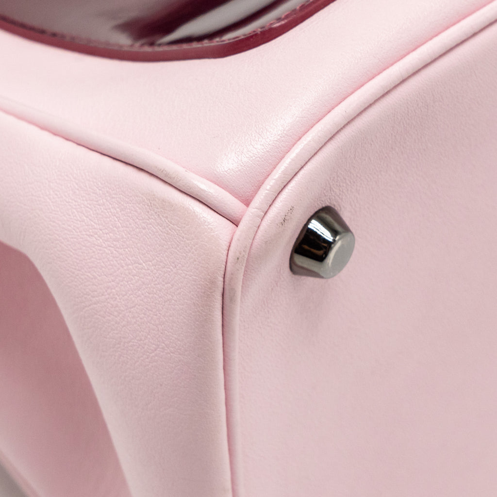 DIOR MEDIUM BE DIOR FLAP BAG CALFSKIN/METALLIC PATENT PINK SHW