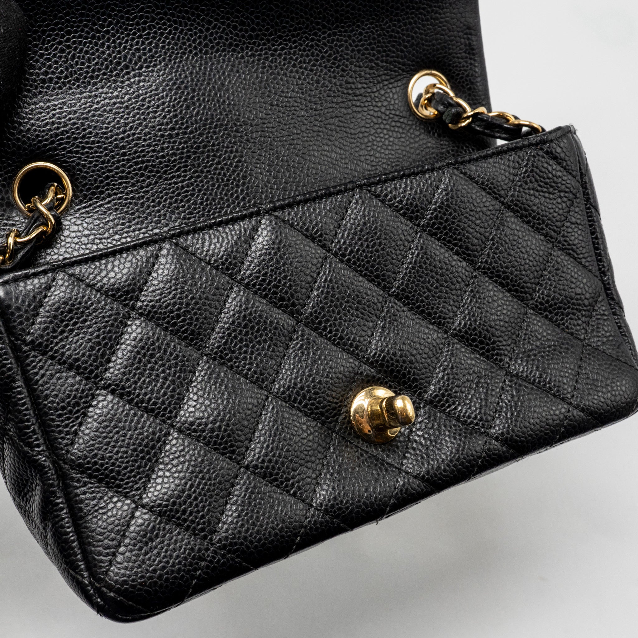 CHANEL MINI RECTANGULAR FLAP BAG CAVIAR BLACK GHW