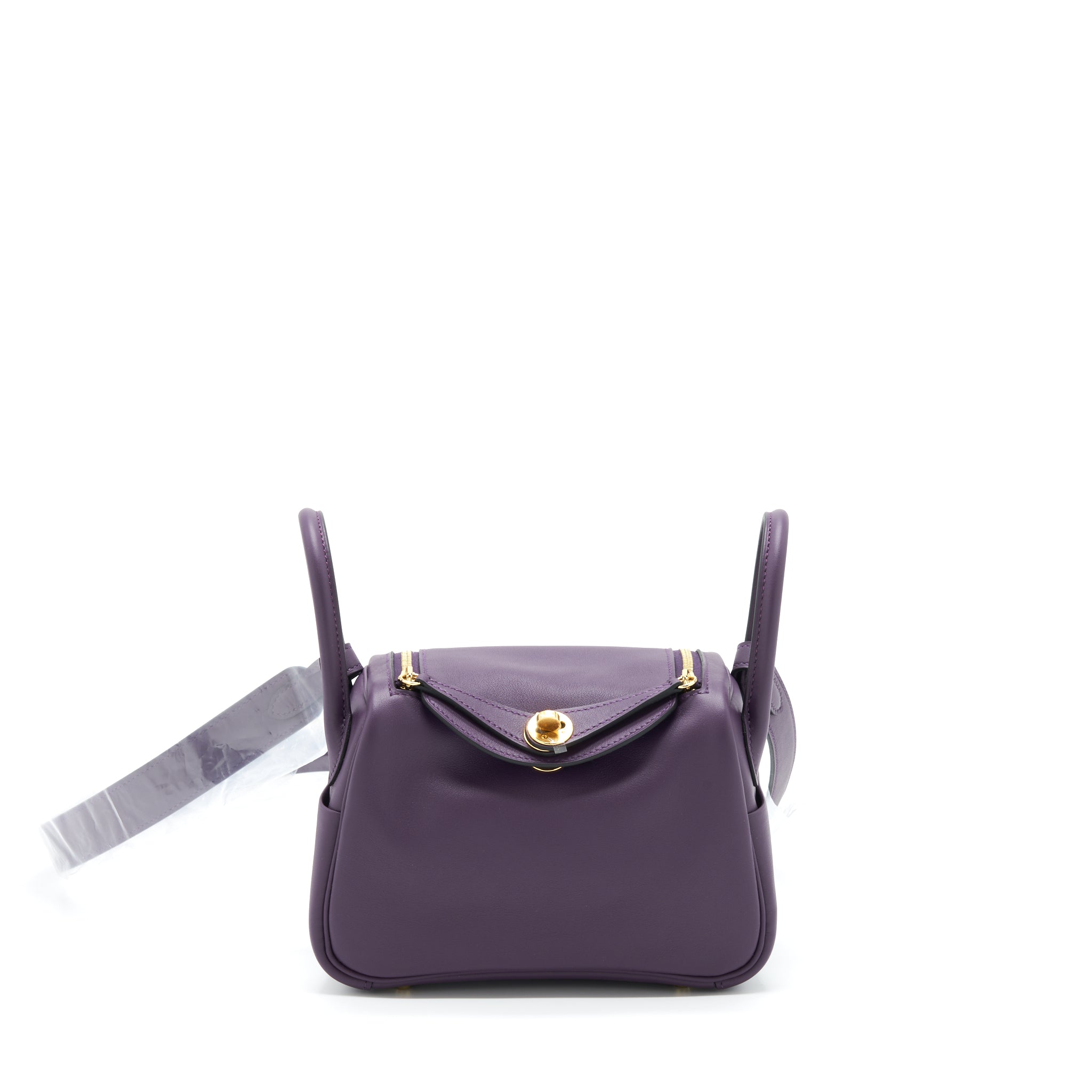 HERMES MINI LINDY SWIFT CASSIS/BLEU ROYAL GHW
