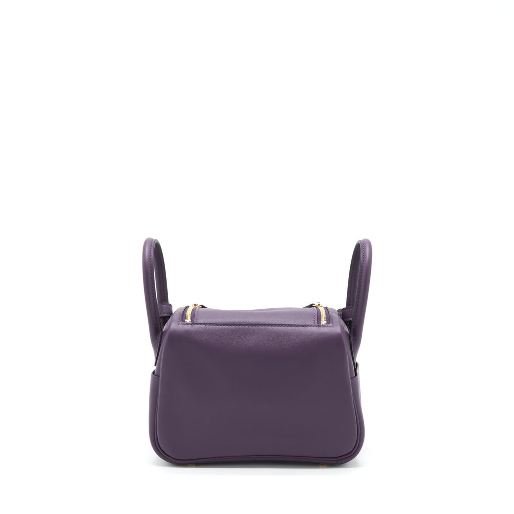 HERMES MINI LINDY SWIFT CASSIS/BLEU ROYAL GHW