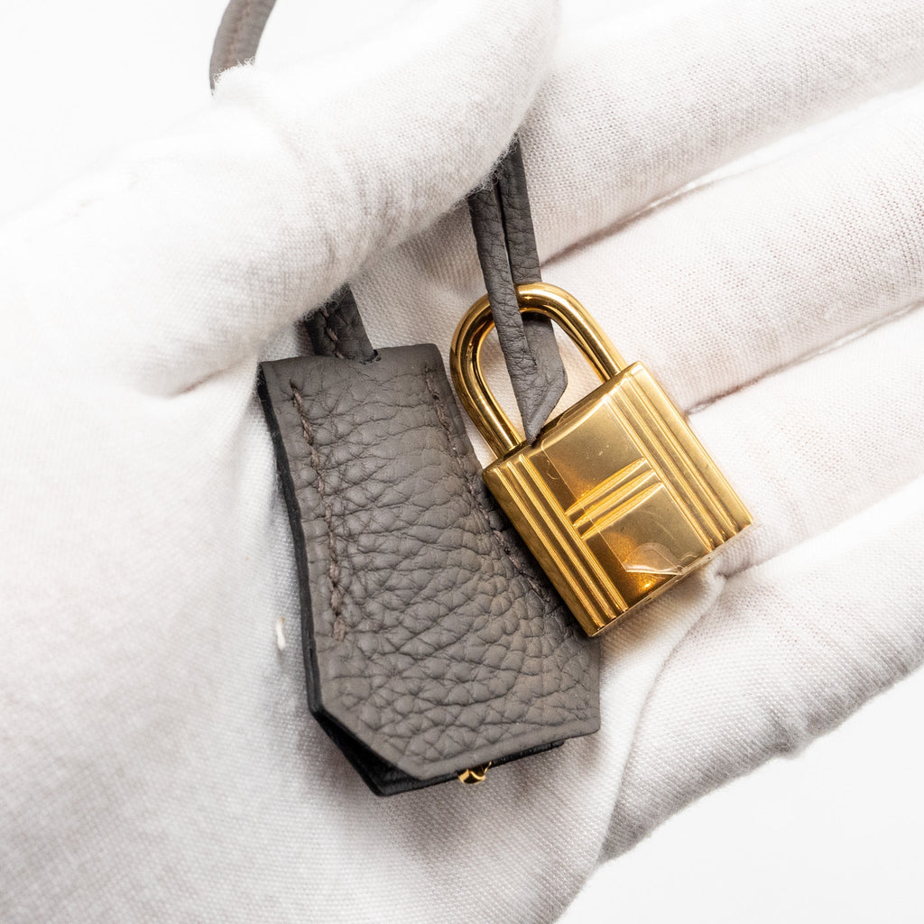 HERMES KELLY 32 TOGO 8F GRIS ETAIN GHW
