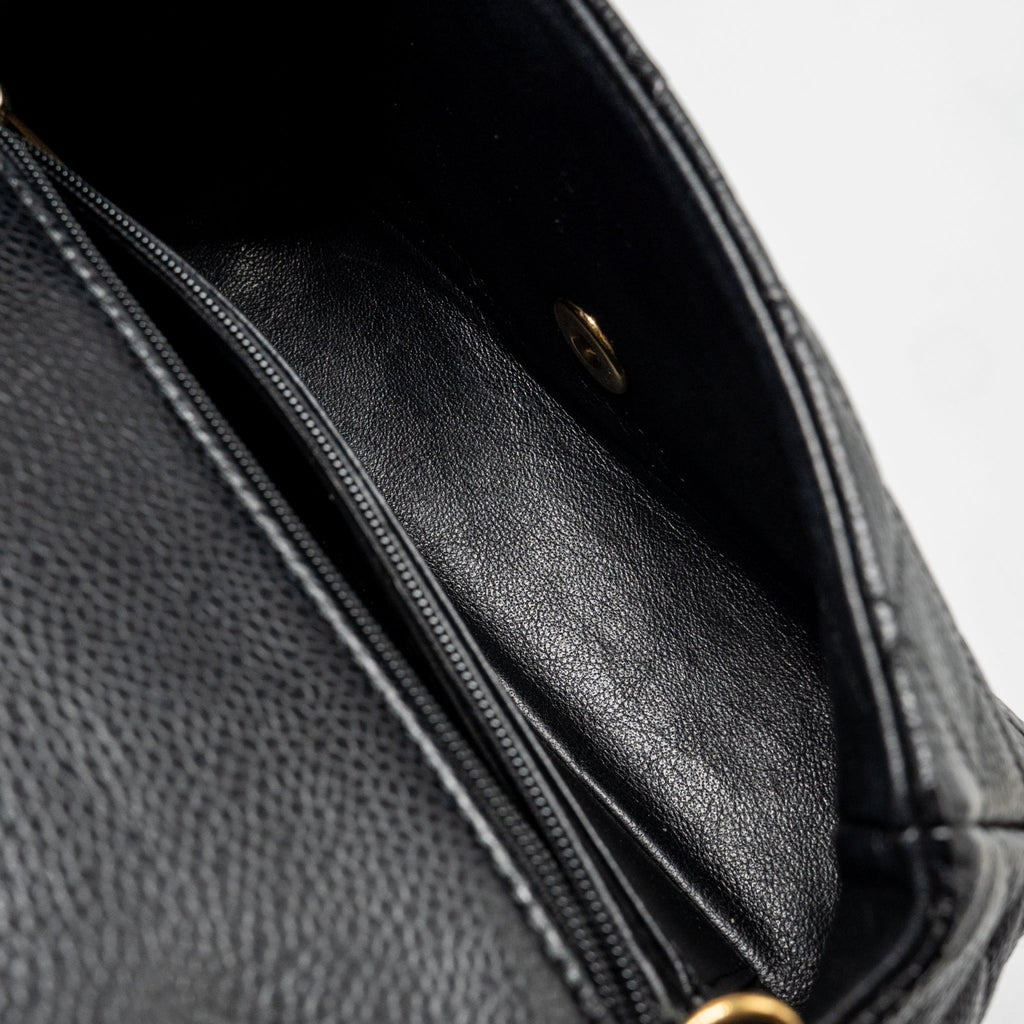 CHANEL MINI RECTANGULAR FLAP BAG CAVIAR BLACK GHW
