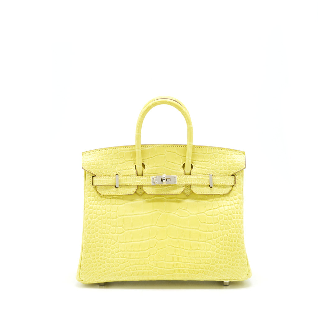 HERMES BIRKIN 25 ALLIGATOR LIME SHW