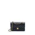 CHANEL SMALL CLASSIC DOUBLE FLAP BAG CAVIAR BLACK GHW (MICROCHIP)