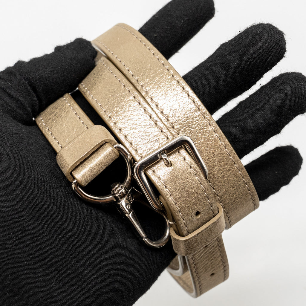 LOUIS VUITTON CAPUCINES BB LEATHER METALLIC SILVER SHW