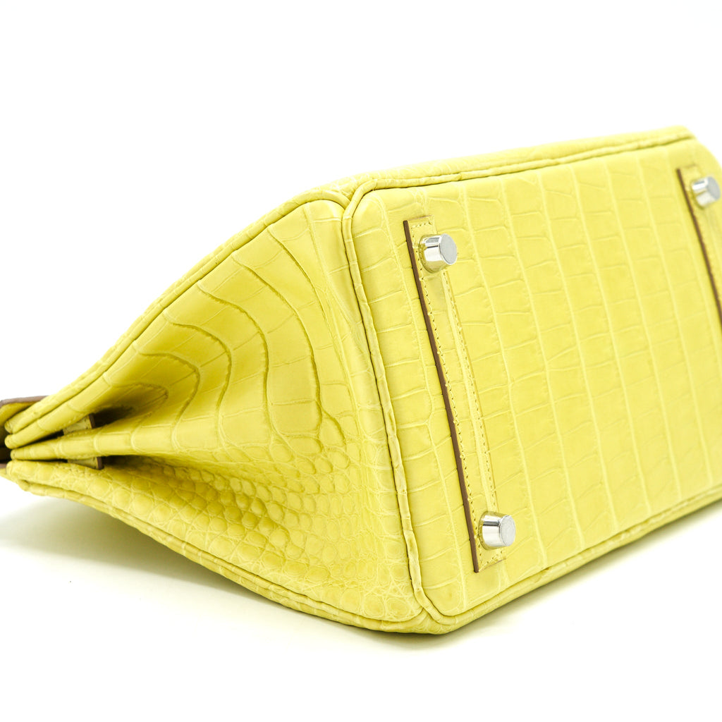 HERMES BIRKIN 25 ALLIGATOR LIME SHW