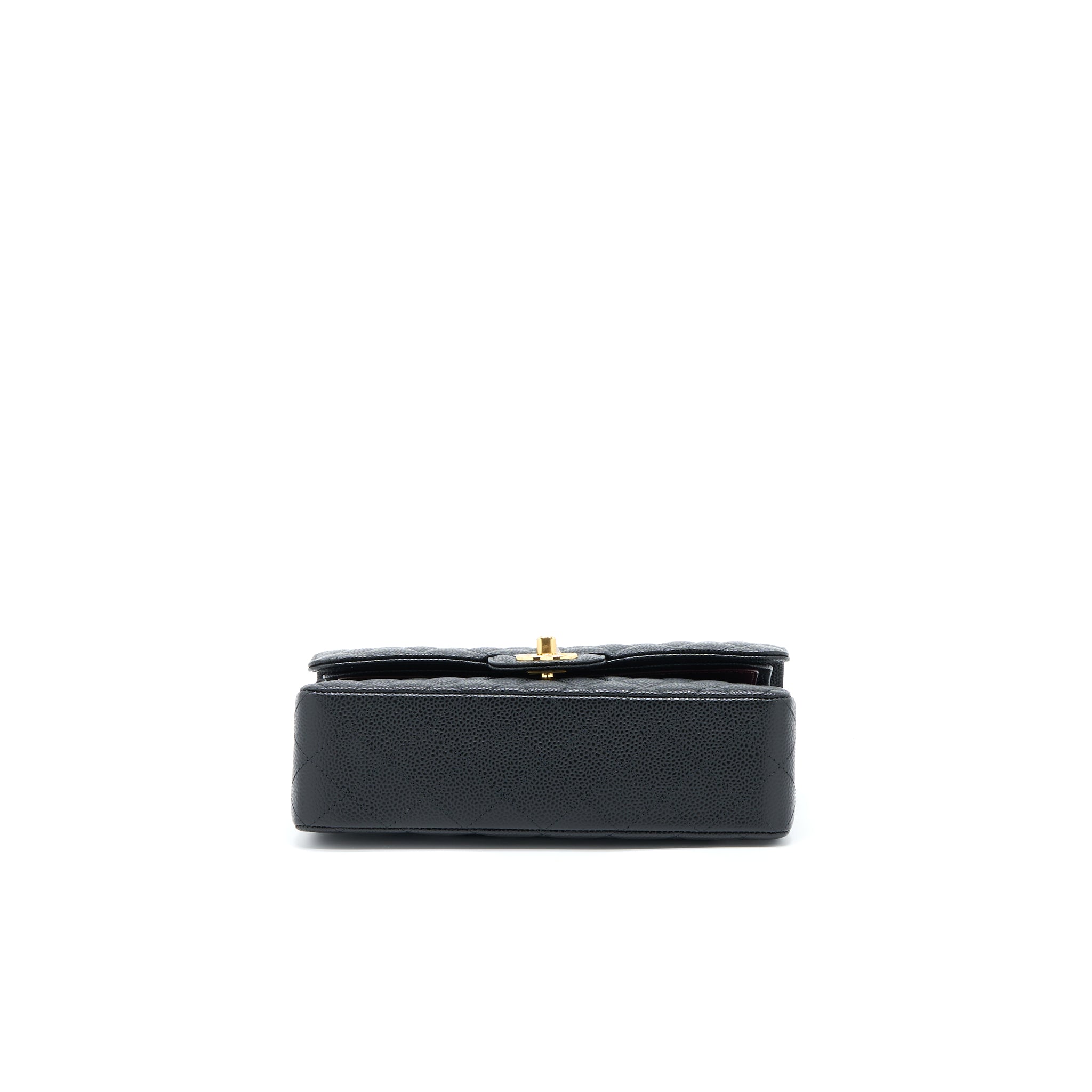 CHANEL SMALL CLASSIC DOUBLE FLAP BAG CAVIAR BLACK GHW (MICROCHIP)