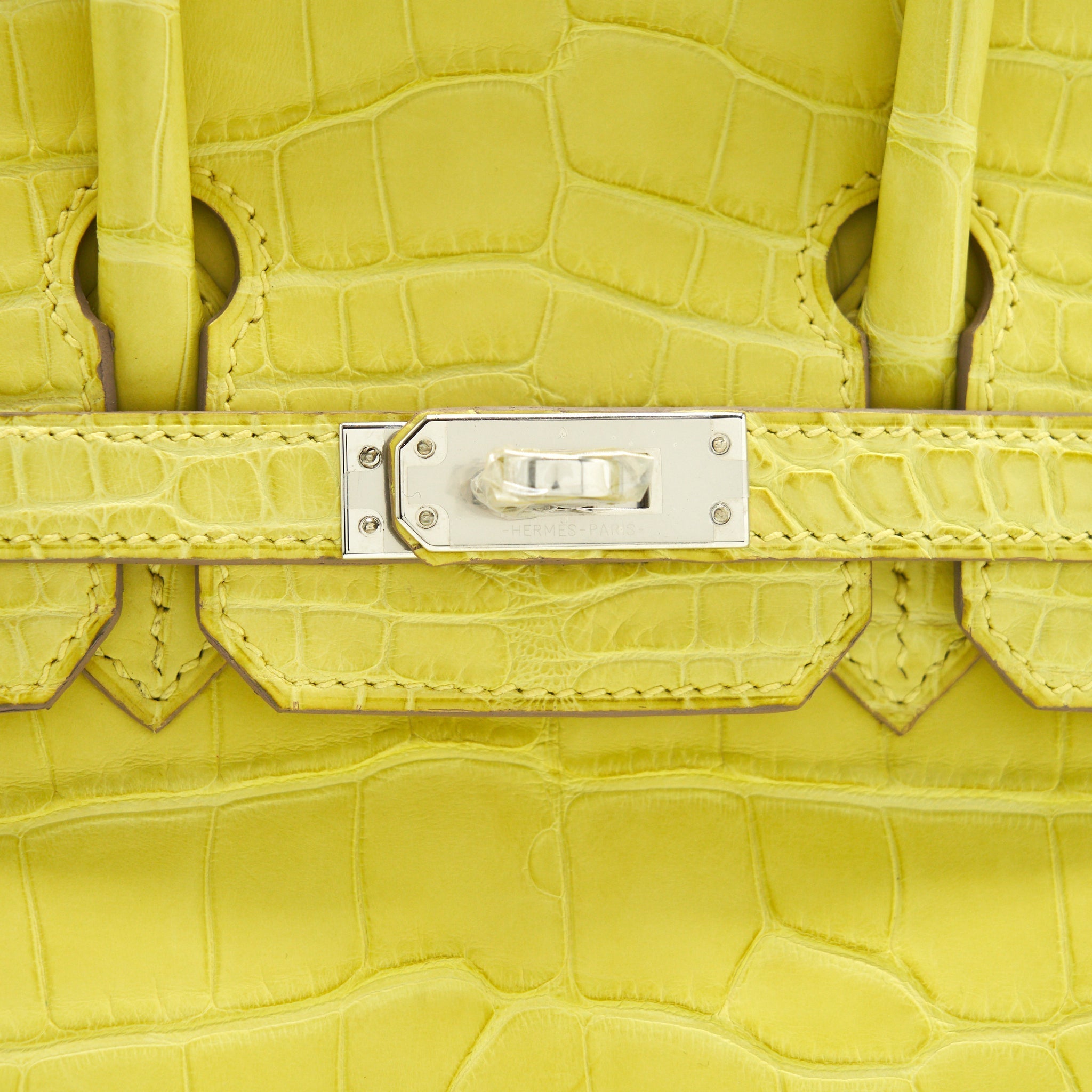 HERMES BIRKIN 25 ALLIGATOR LIME SHW