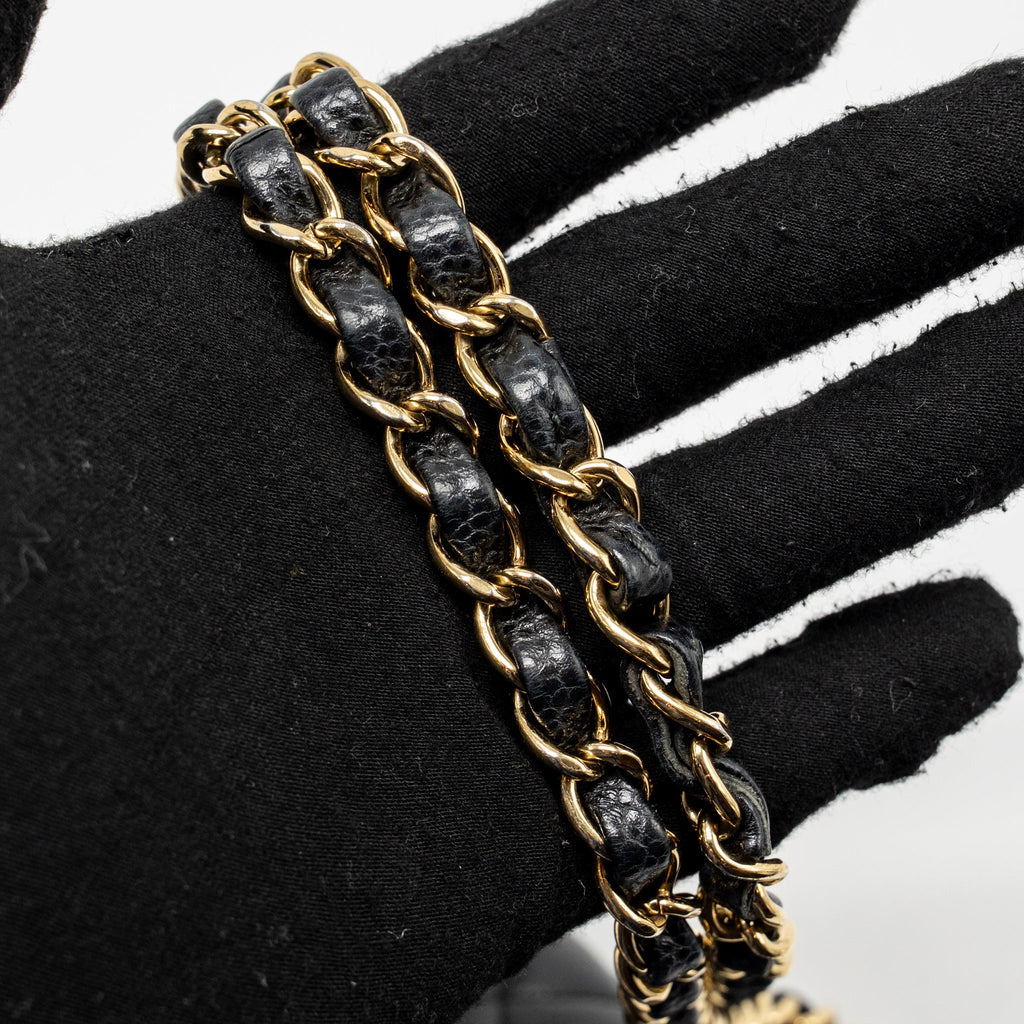 CHANEL MEDIUM CLASSIC DOUBLE FLAP BAG CAVIAR BLACK GHW