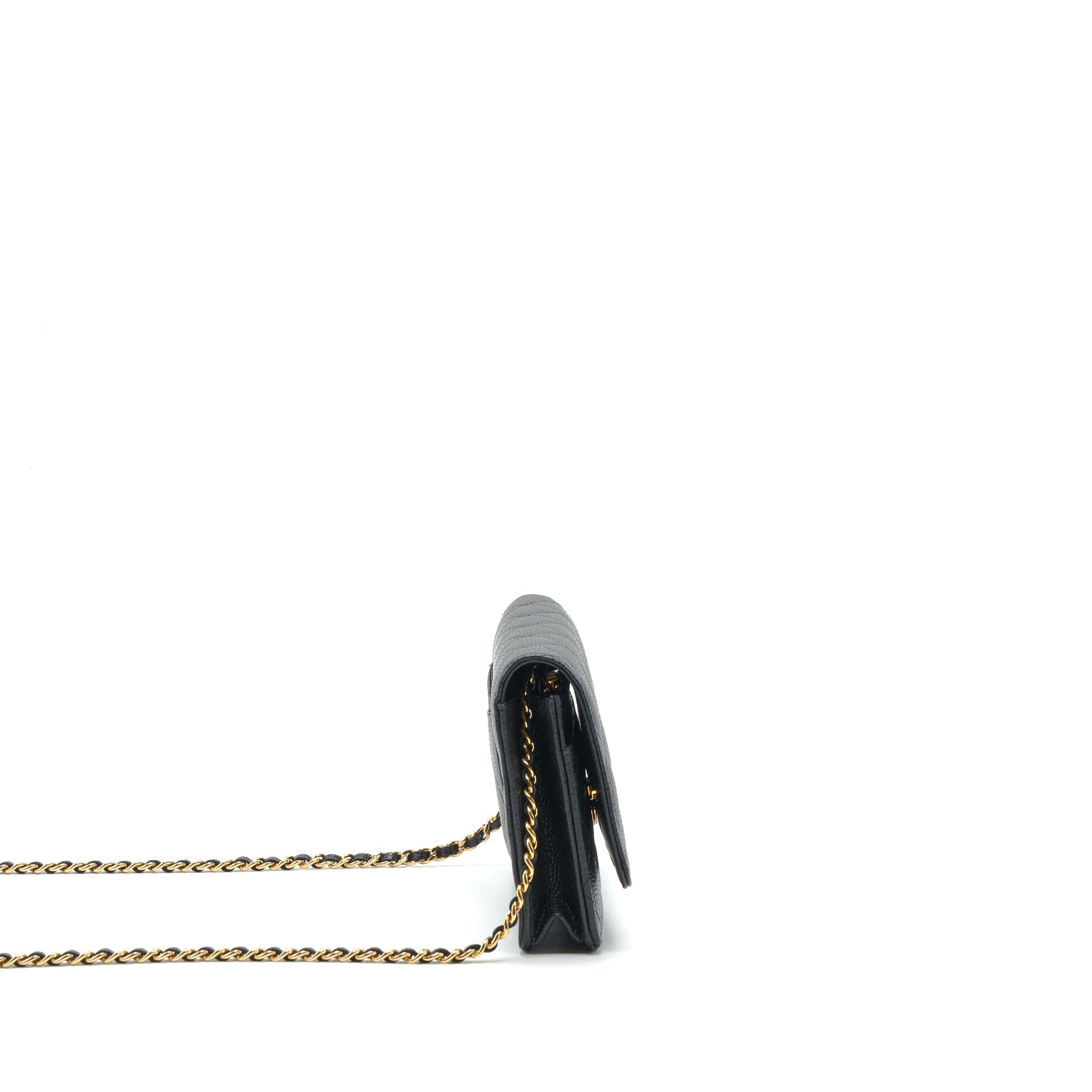 CHANEL CLASSIC WALLET ON CHAIN CAVIAR BLACK GHW