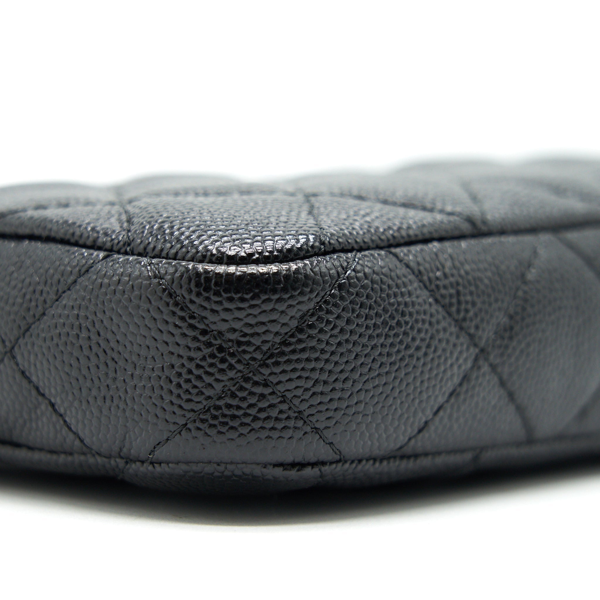 CHANEL DOUBLE ZIP WALLET ON CHAIN CAVIAR BLACK LGHW