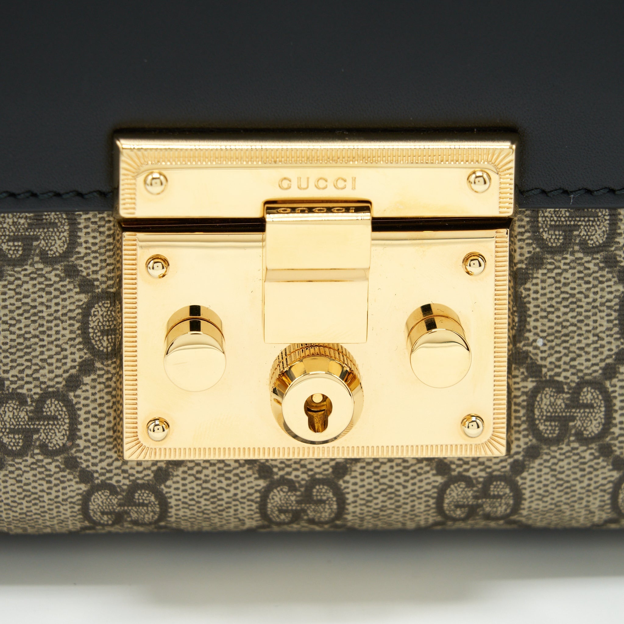 GUCCI SMALL PADLOCK GG SUPREME/CANVAS GHW