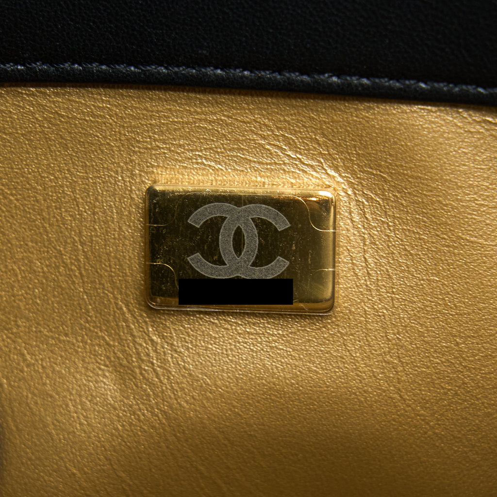 CHANEL PEARL CRUSH MINI SQUARE LAMBSKIN BLACK BRUSHED GHW (MICROCHIP)