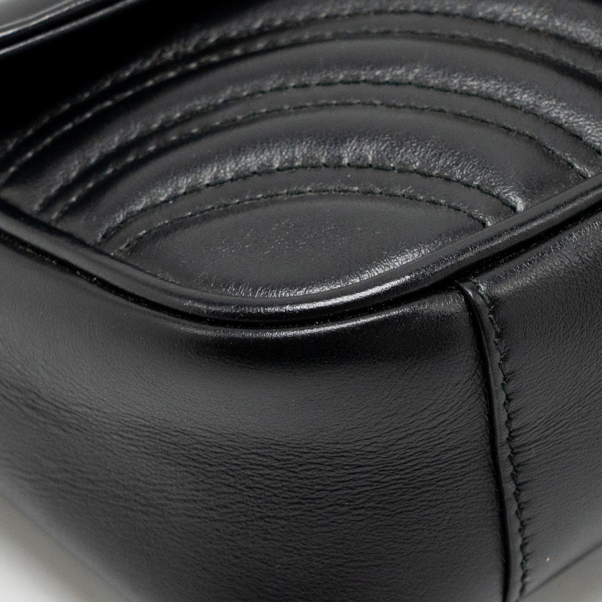 GUCCI SMALL GG MARMONT SHOULDER BAG CALFSKIN BLACK GHW