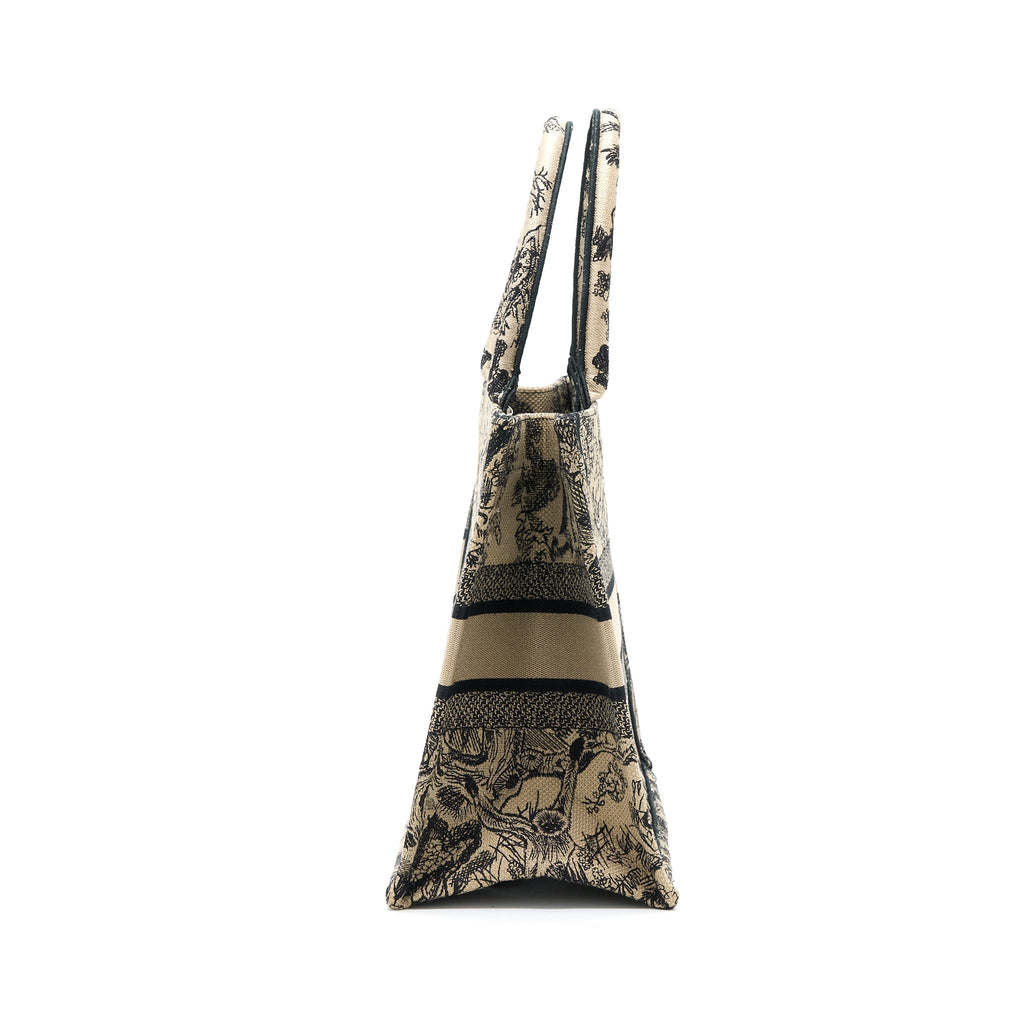DIOR MEDIUM DIOR BOOK TOTE TOILE DE JOEY EMBROIDERY BEIGE