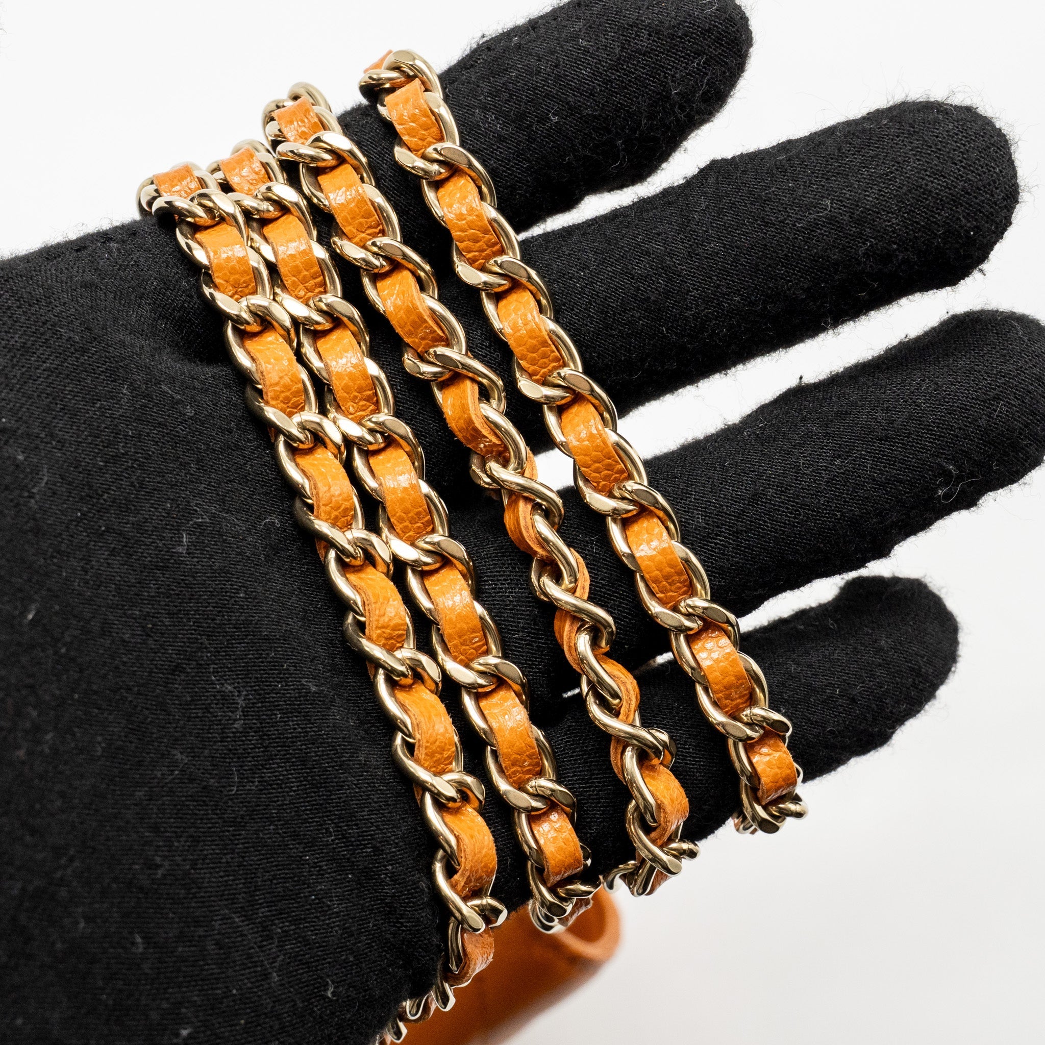 CHANEL CLASSIC WALLET ON CHAIN CAVIAR CARAMEL GHW (MICROCHIP)