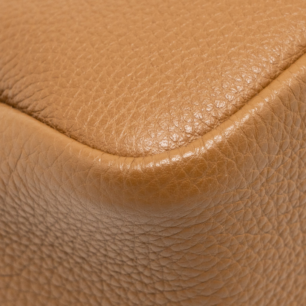 PRADA MINI LEATHER HANDBAG CALFSKIN CARAMEL SHW