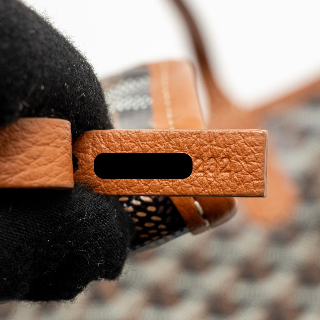 GOYARD MINI ANJOU TOTE GOYARDLINE CANVAS/LEATHER TAN/BLACK SHW