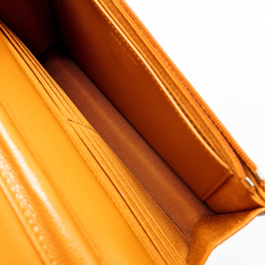 CHANEL CLASSIC WALLET ON CHAIN CAVIAR CARAMEL GHW (MICROCHIP)