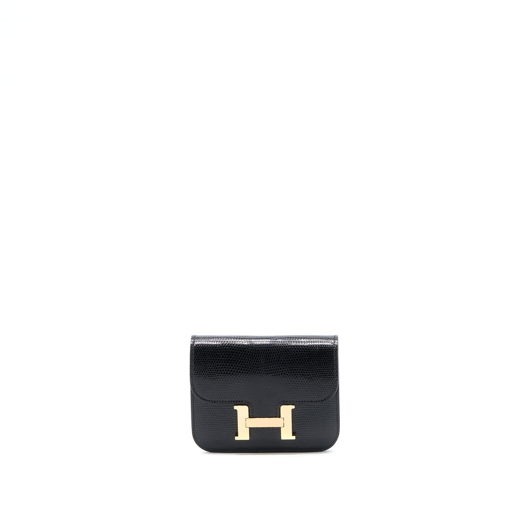 HERMES CONSTANCE SLIM LIZARD BLACK RGHW