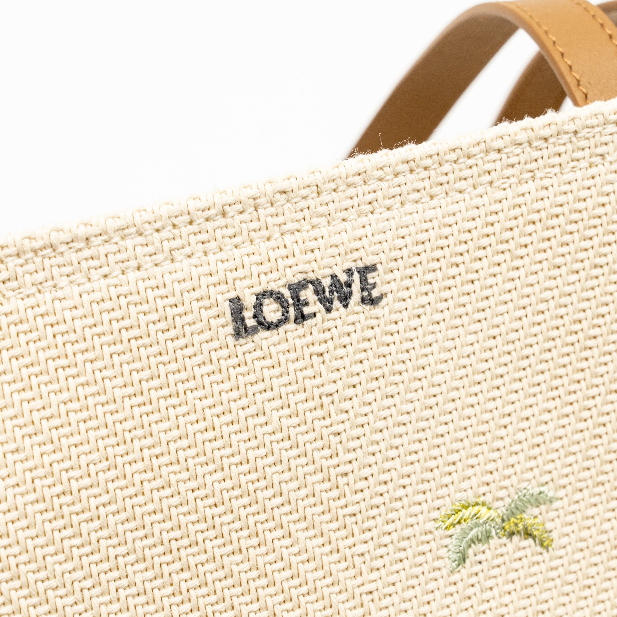 LOEWE SUNA FUJITA LIMITED EDITION MEDIUM PUZZLE FOLD TOTE BAG CANVAS/LEATHER BEIGE/MULTICOLOUR