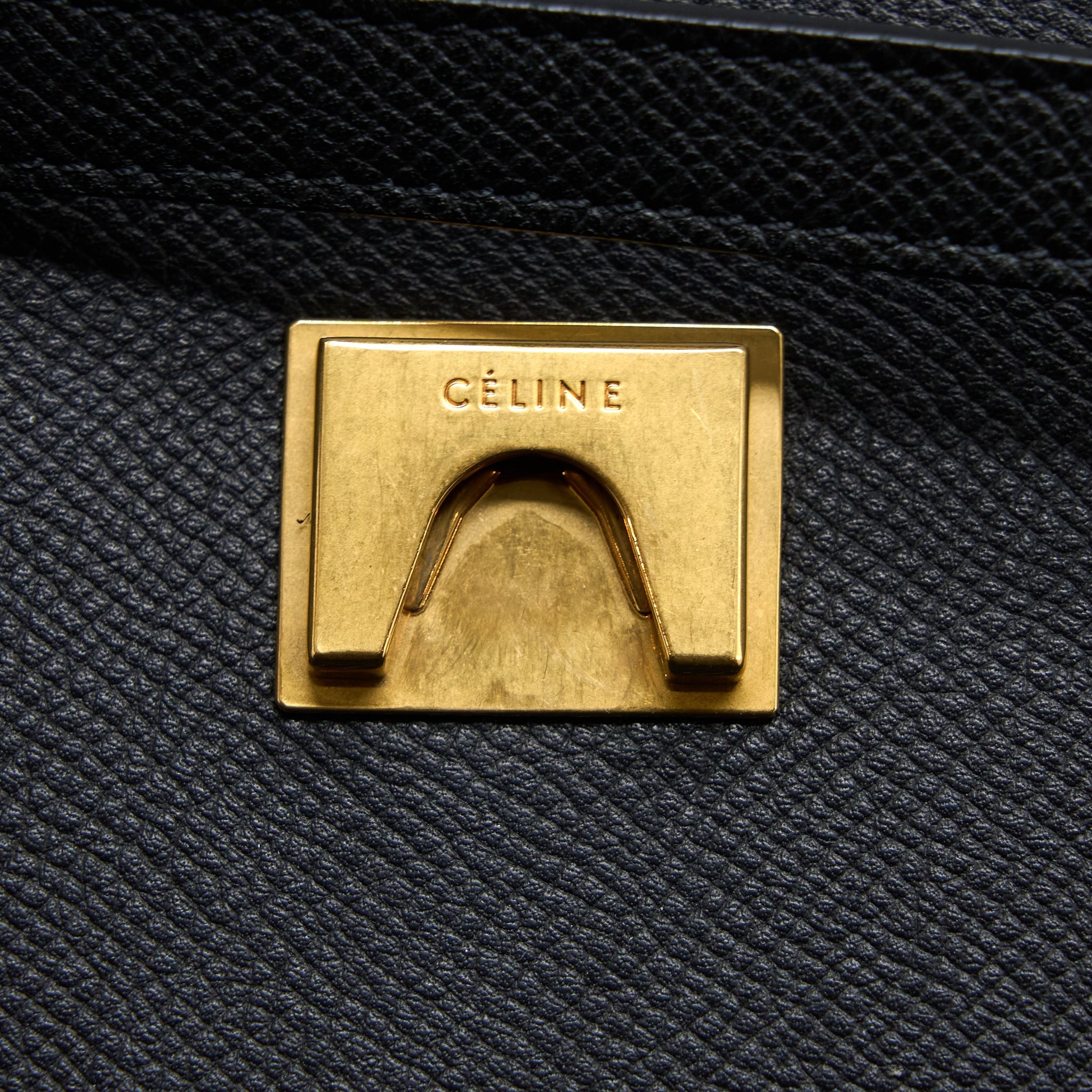 CELINE MINI BELT GRAINED CALFSKIN BLACK GHW