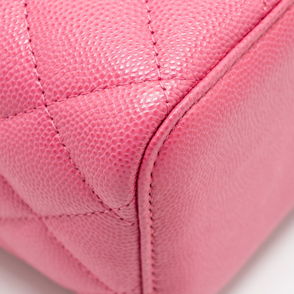 CHANEL LONG VANITY CASE WITH CHAIN CAVIAR HOT PINK LGHW