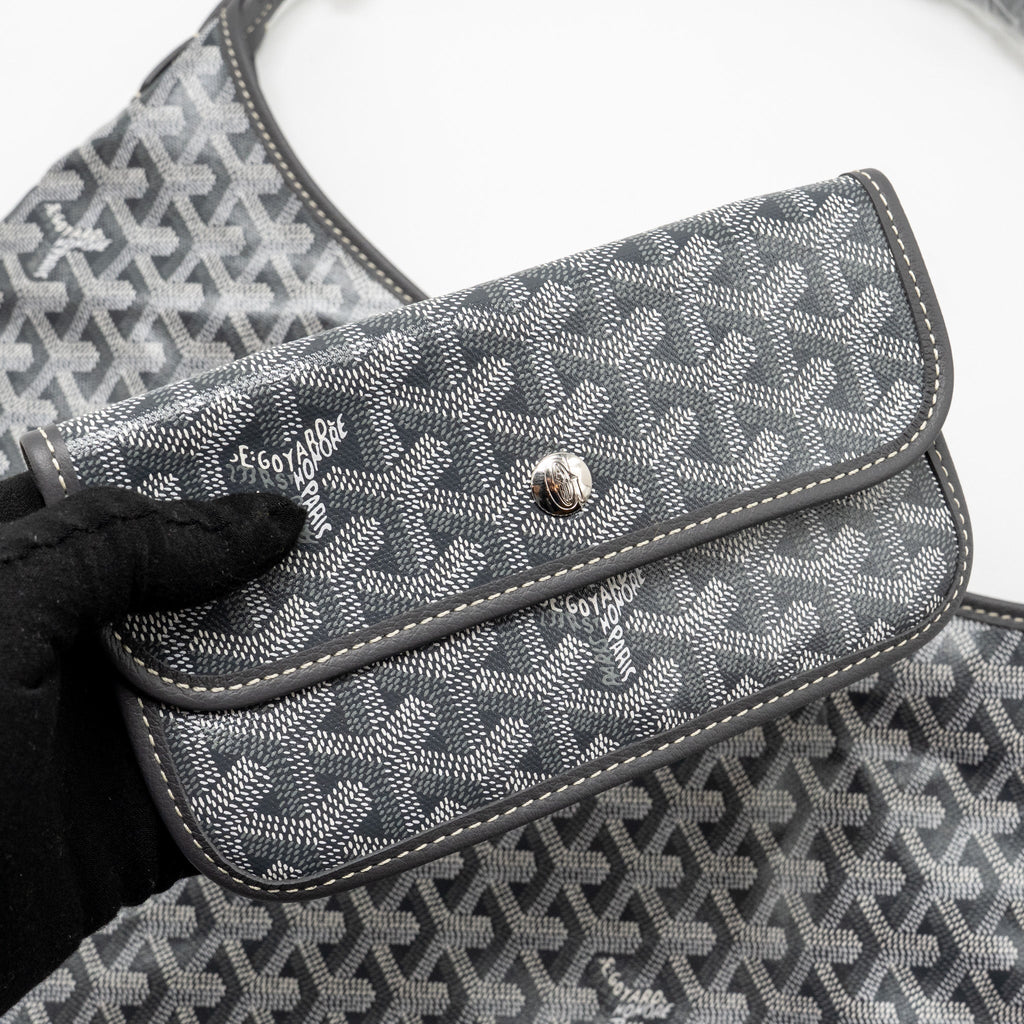 GOYARD BOHEME HOBO BAG PM GOYARDINE CANVAS GRIS SHW