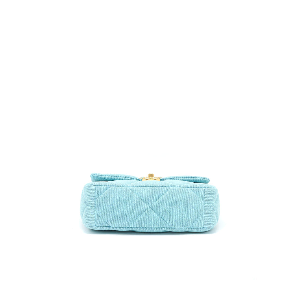 CHANEL SMALL 19 BAG DENIM LIGHT BLUE MULTICOLOUR HARDWARE