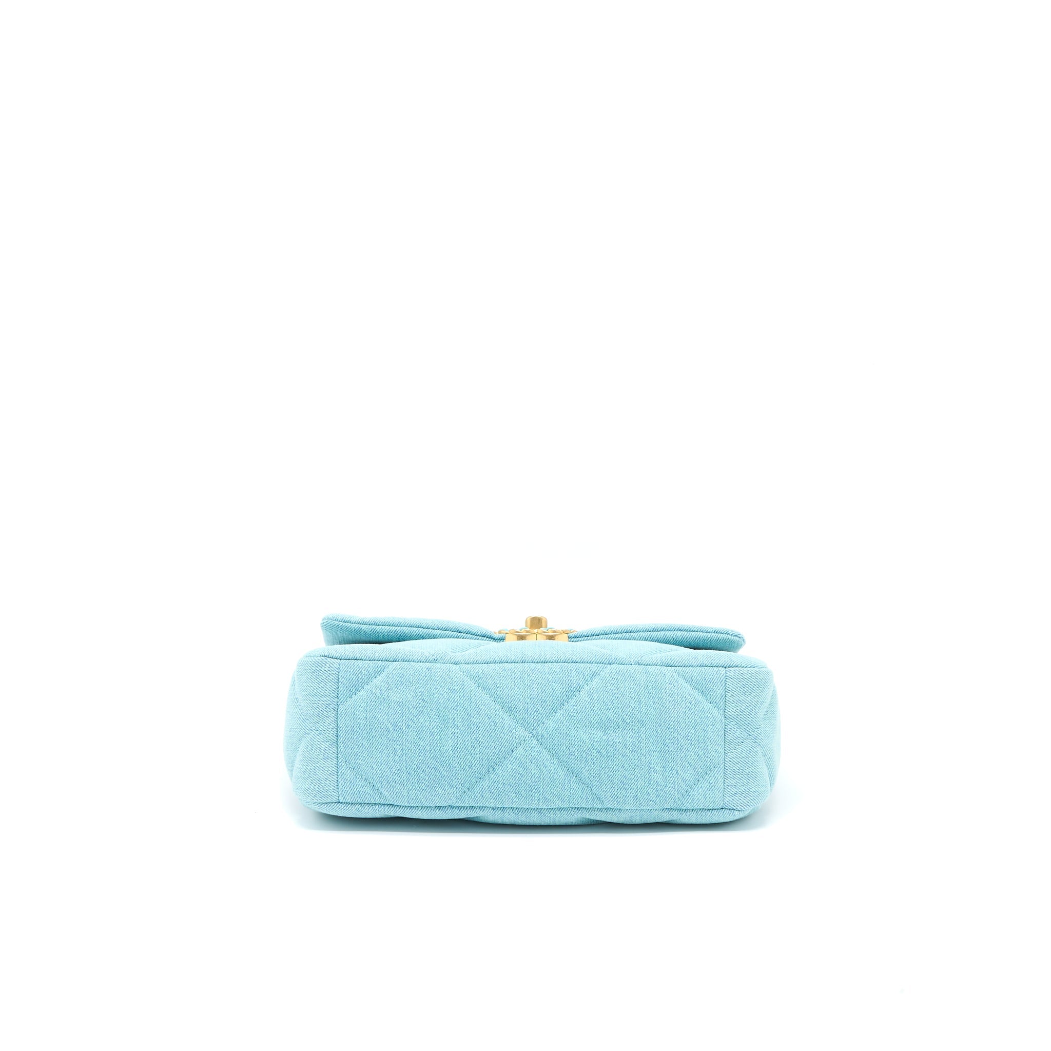 CHANEL SMALL 19 BAG DENIM LIGHT BLUE MULTICOLOUR HARDWARE