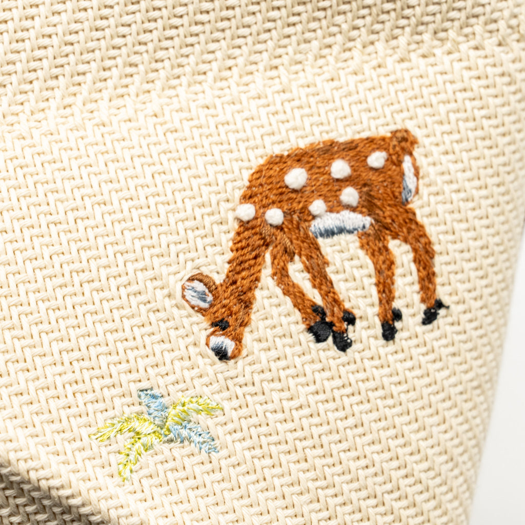 LOEWE SUNA FUJITA LIMITED EDITION MEDIUM PUZZLE FOLD TOTE BAG CANVAS/LEATHER BEIGE/MULTICOLOUR