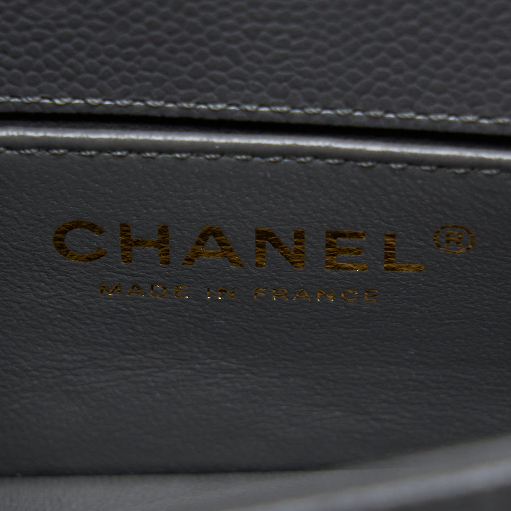 CHANEL MINI BOY BAG CAVIAR GREY BRUSHED GHW (MICROCHIP)