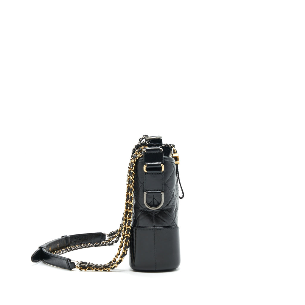CHANEL NEW MEDIUM GABRIELLE HOBO BAG AGED SMOOTH CALFSKIN WITH GOLD/SILVER HARDWARE