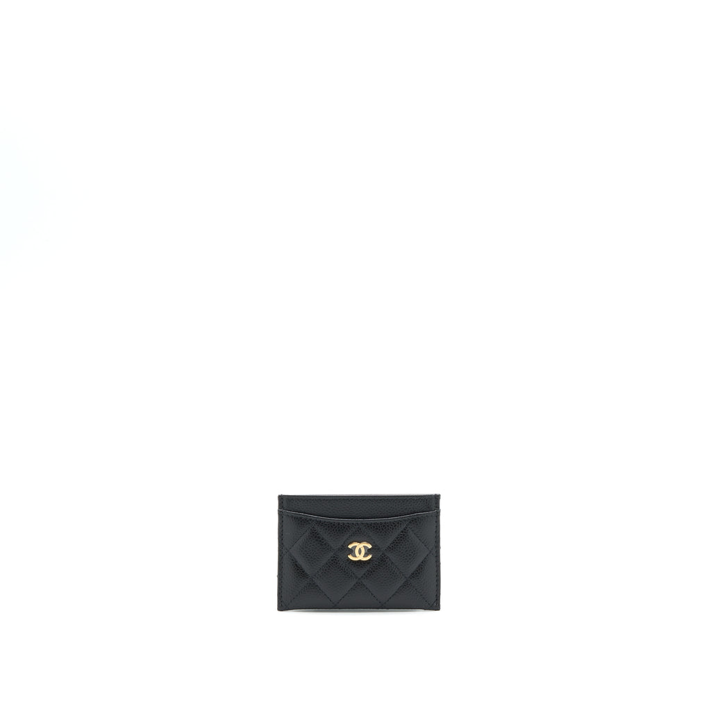 CHANEL CLASSIC CARD HOLDER CAVIAR BLACK GHW