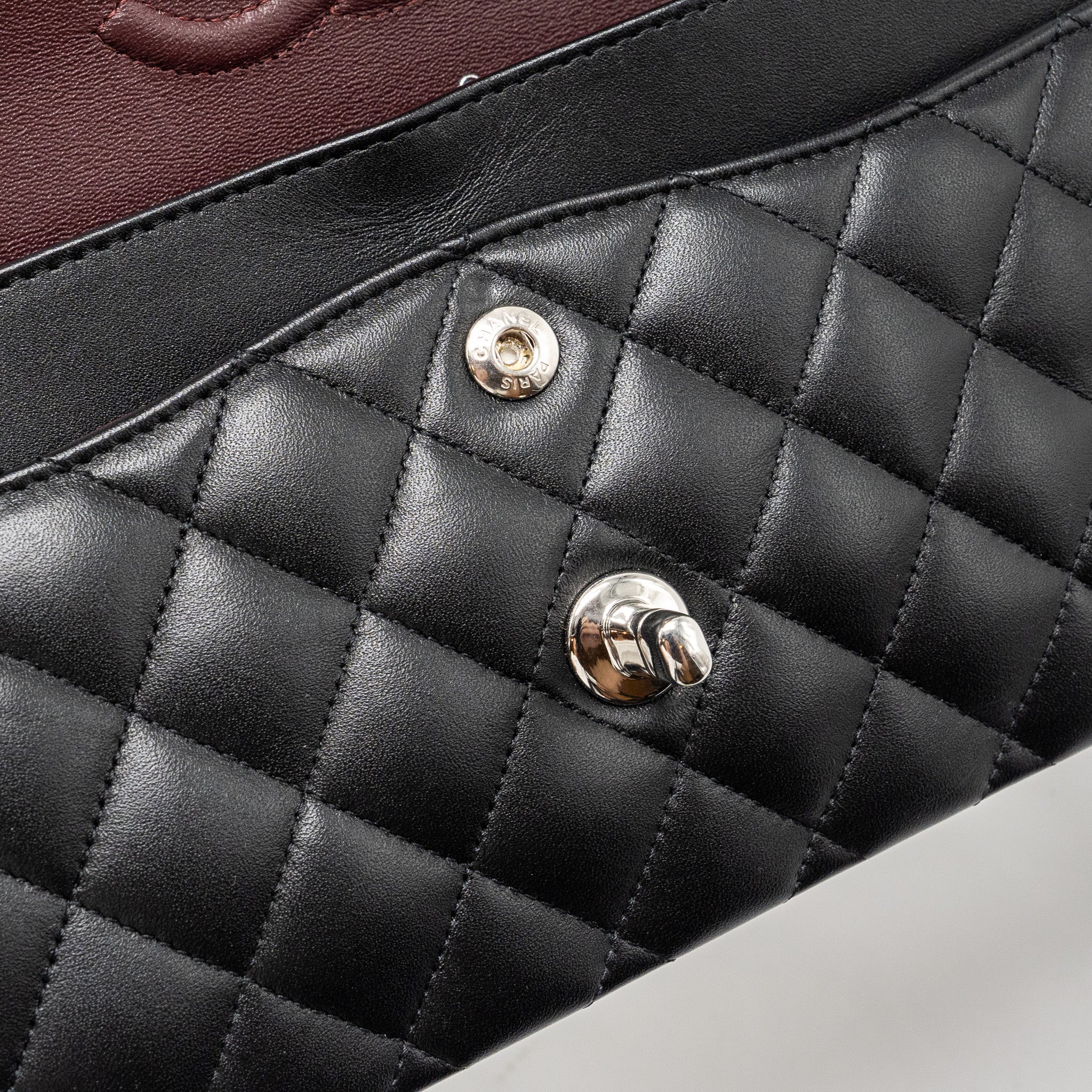 CHANEL SMALL CLASSIC DOUBLE FLAP BAG LAMBSKIN BLACK SHW (MICROCHIP)