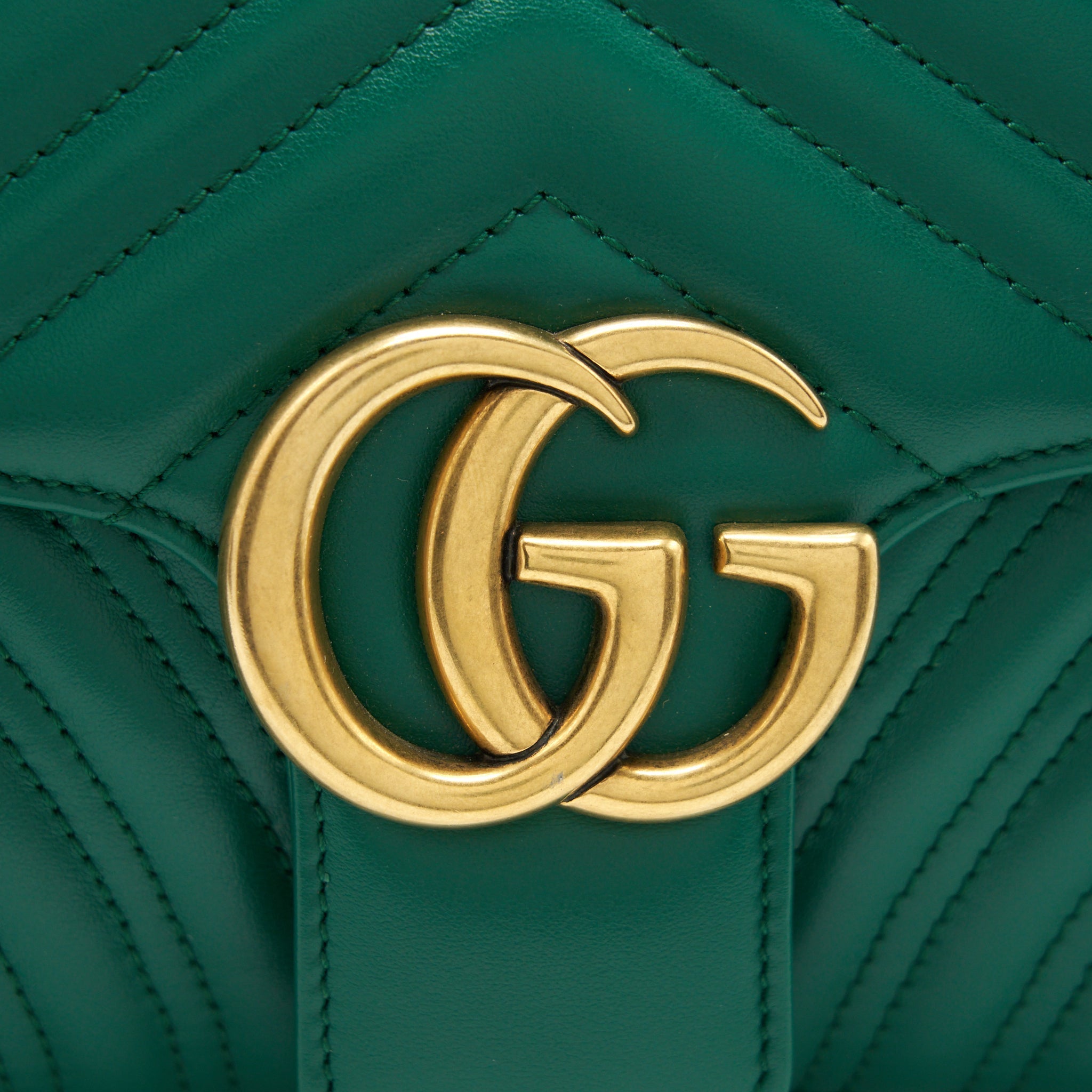 GUCCI SMALL MARMONT BAG GREEN GHW