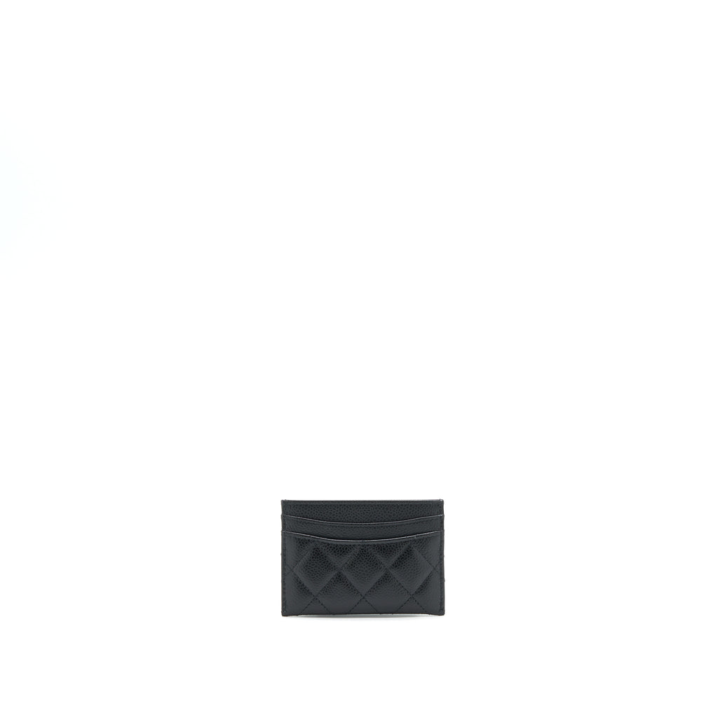 CHANEL CLASSIC CARD HOLDER CAVIAR BLACK GHW