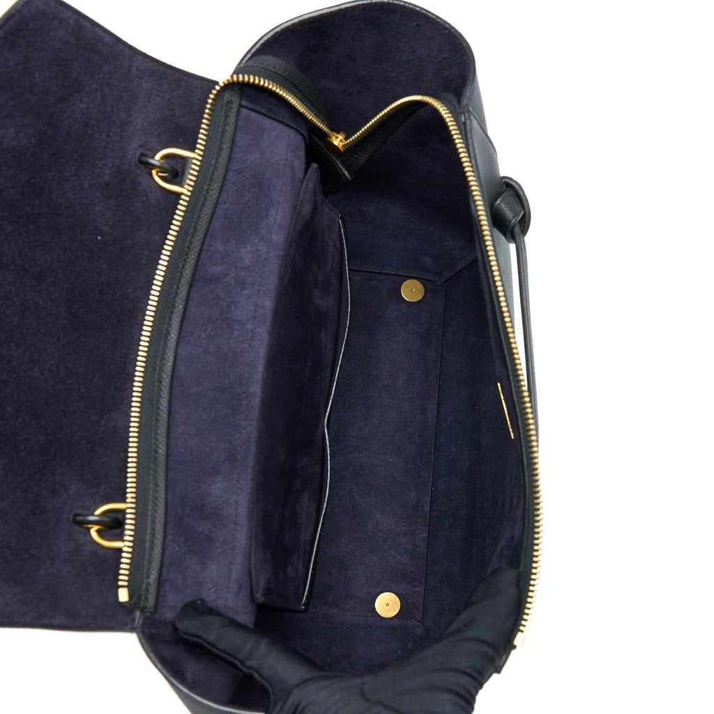 CELINE MINI BELT GRAINED CALFSKIN BLACK GHW
