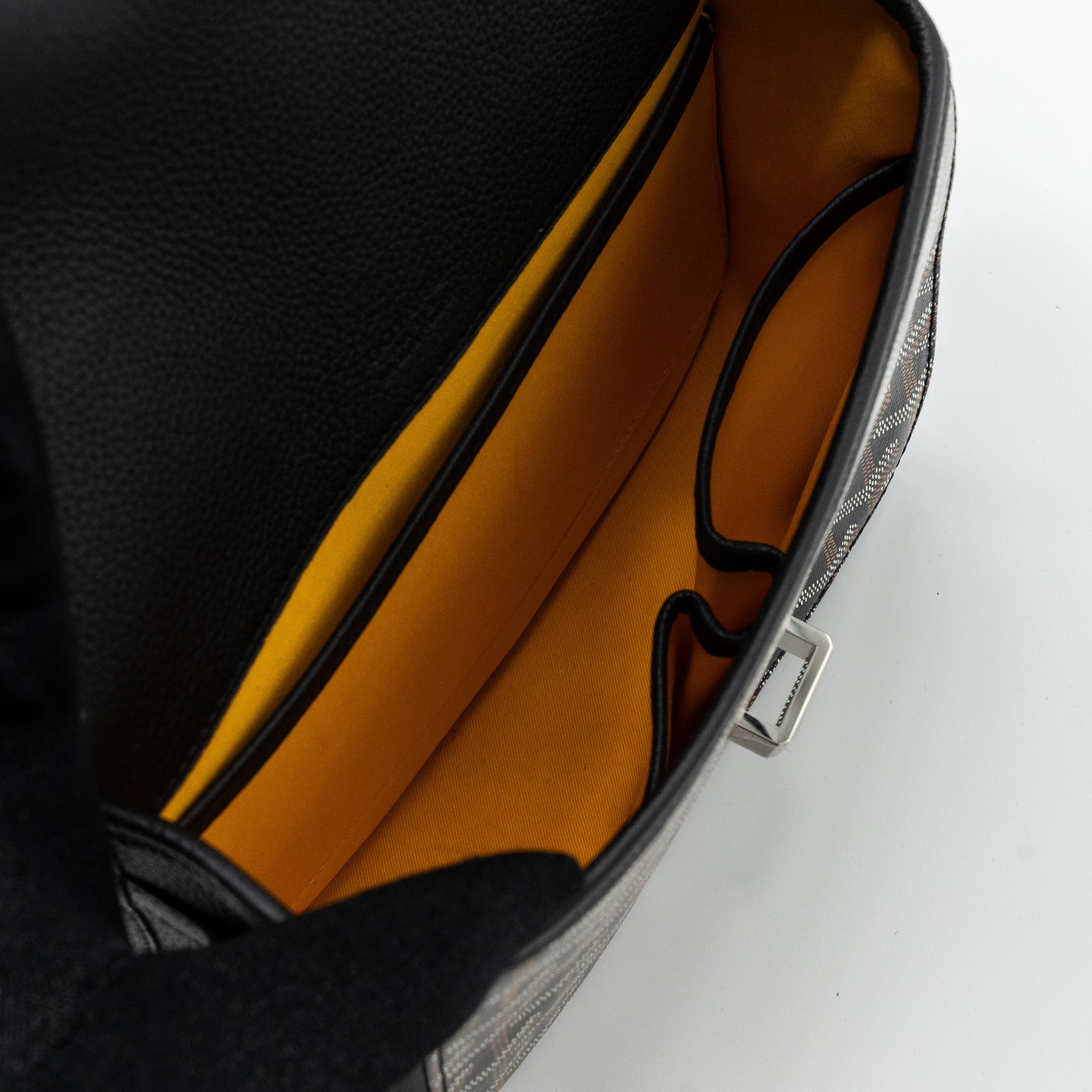 GOYARD MESSENGER BAG CALFSKIN/GOYARDINE CANVAS BLACK SHW