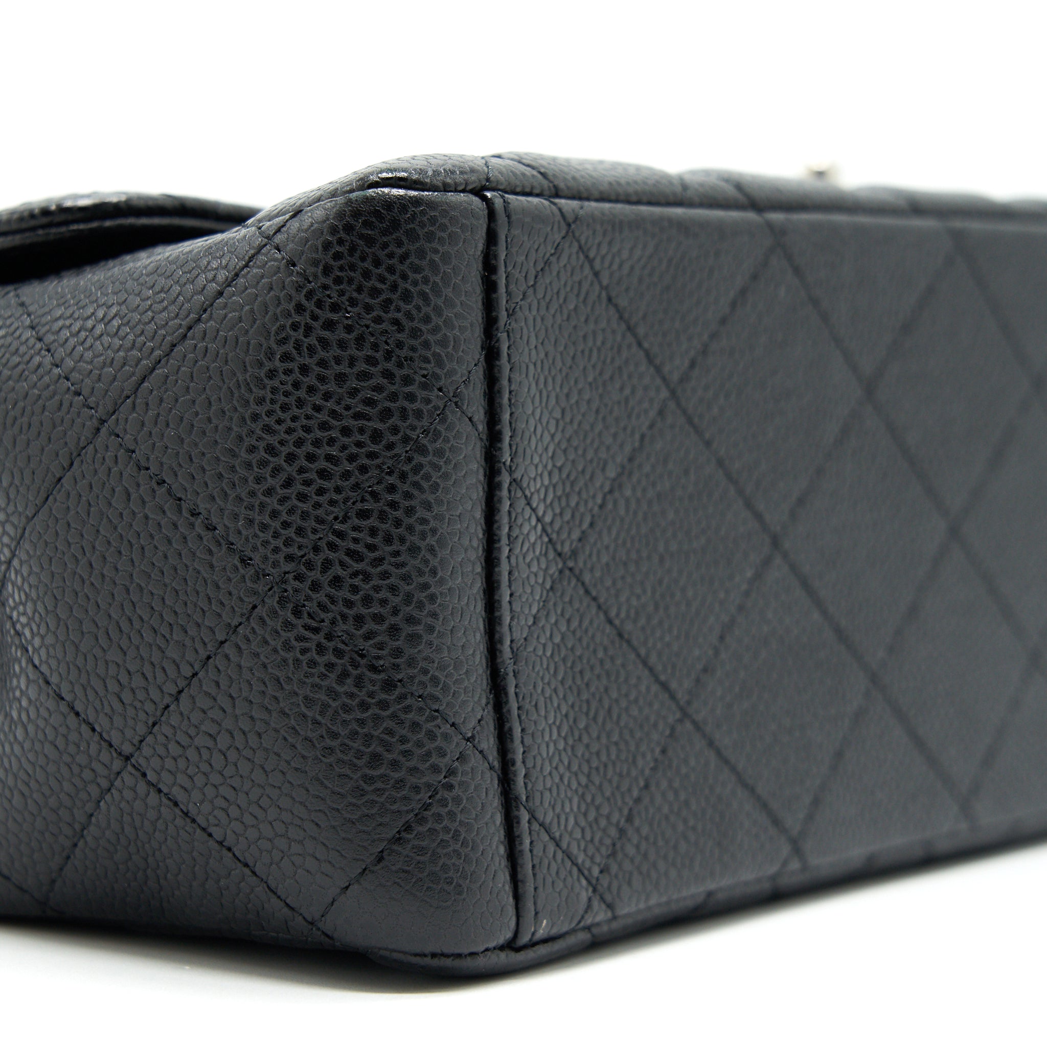 CHANEL CAVIER CLASSIC MAXI SINGLE FLAP BAG BLACK SHW