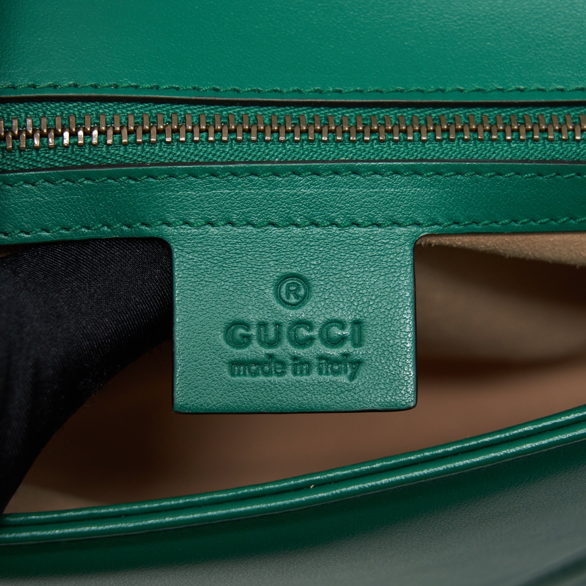 GUCCI SMALL MARMONT BAG GREEN GHW