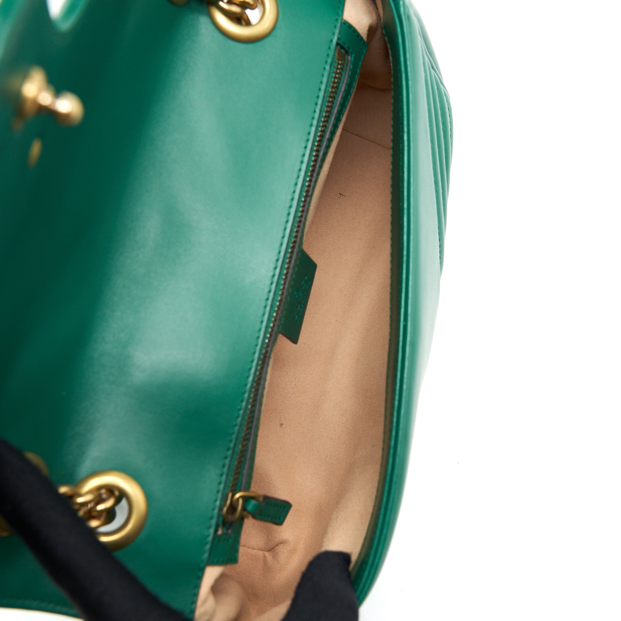 GUCCI SMALL MARMONT BAG GREEN GHW